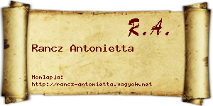Rancz Antonietta névjegykártya